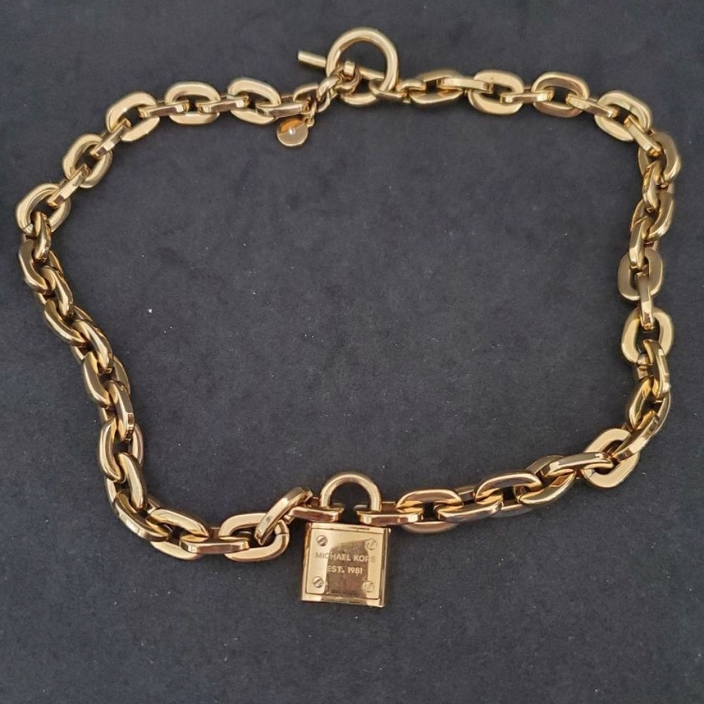 Michael Kors Gold Lock Necklace